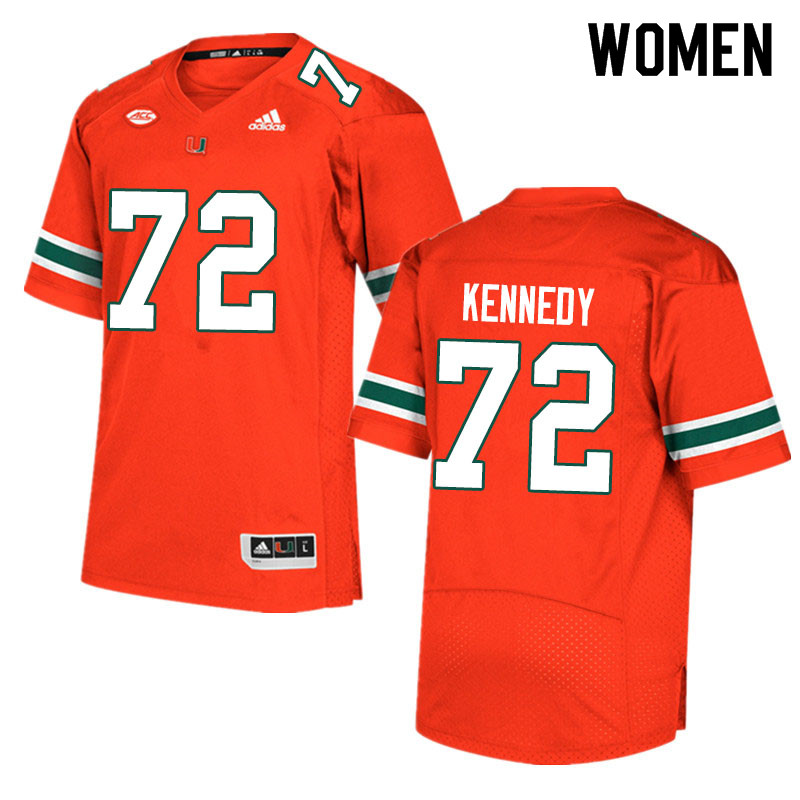 Adidas Miami Hurricanes Women #72 Tommy Kennedy College Football Jerseys Sale-Orange